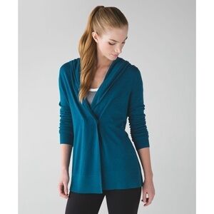 Lululemon Sun Savasana Wrap Cashmere Blend Sweater Heathered Teal - Size 6